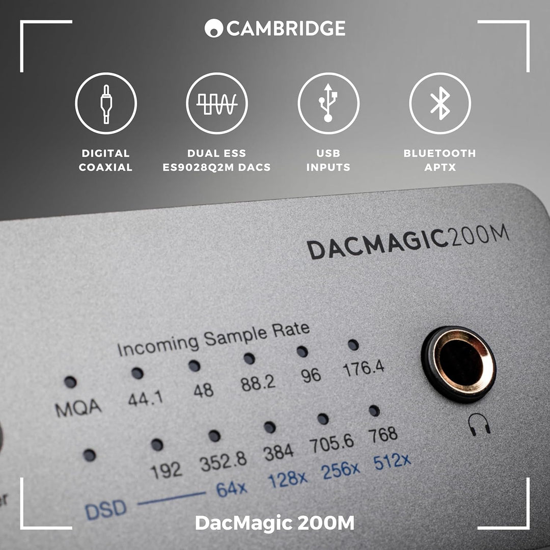Cambridge Audio DacMagic 200M - MQA HiFi DAC und Kopfhörerverstärker mit Bluetooth - PC/MAC-Unterstü