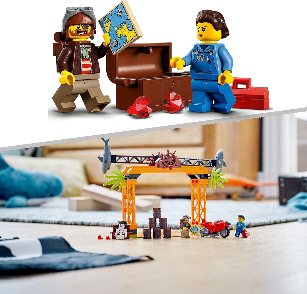 LEGO 60342 City Stuntz Haiangriff-Challenge Set, Inkl. Motorrad Und Stunt Racer Minifigur, Action-Sp
