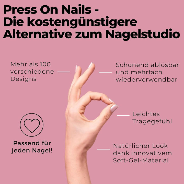 Original Miss Sophie Press On Nails | 32 Stück | Black Velvet | Short Square | Für Fingernägel 1 stü