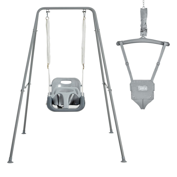 FUNLIO 2-in-1 Schaukeln Set und Baby Türhopser für Kleinkinder, Schaukelset für Kinder mit 4 Sandsäc