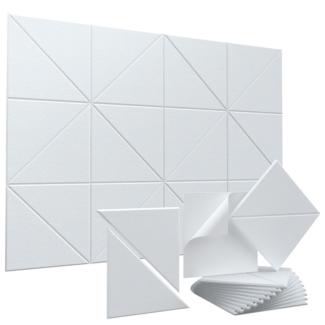 Vieshful Selbstklebende Akustikpaneele 20 Stück 30x30cm Filz Weiss | Hochdichte Schallabsorber, Akus