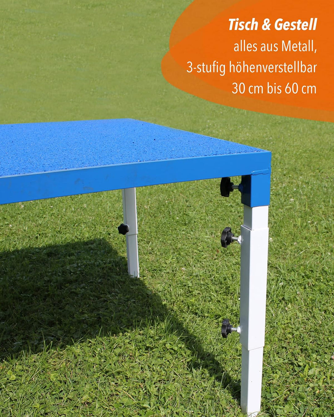 Agility-Tisch für Hunde – FCI-konform &amp; höhenverstellbar – rutschsicher &amp; robust – 90×90cm – blau