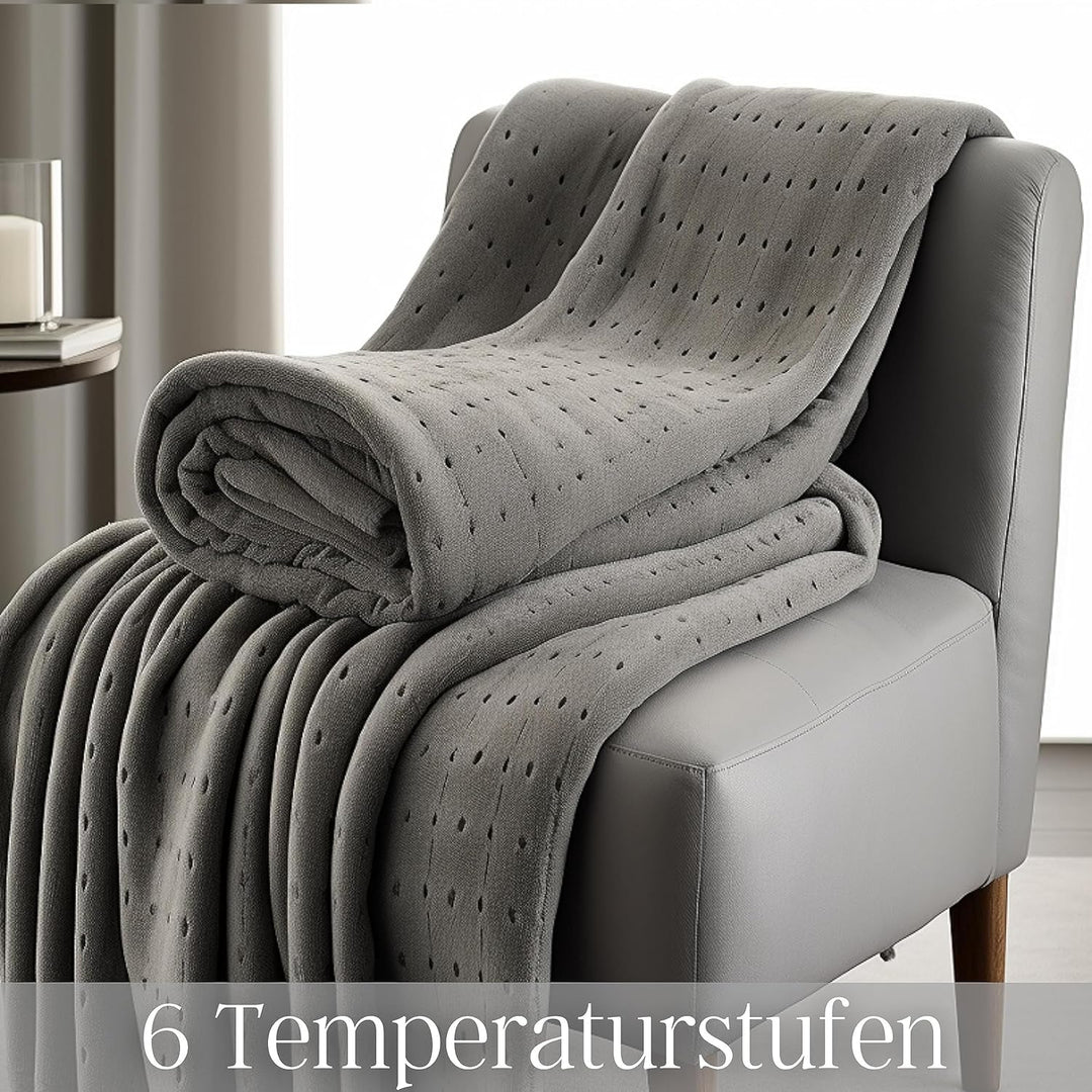 Steinborg Elektrische Heizdecke mit Abschaltautomatik | 150 x 80 cm | 6h Timer | bei 30° waschbar |