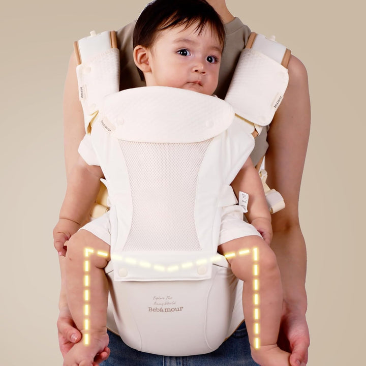 Bebear Babytrage für 0-36 Monate, 3D Air Mesh Rucksack für Neugeborene bis Kleinkinder,ergonomischer