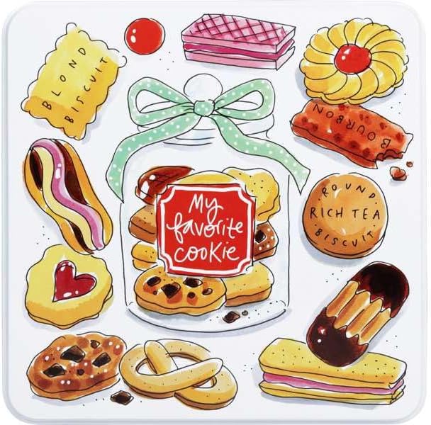 Blond Amsterdam Grosses quadratisches Keksdose Even Bijkletsen – My Favorite Cookie dekoratives Vorr