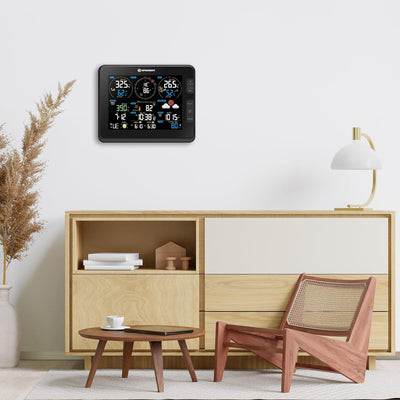 Bresser Profi WLAN-Wetterstation 7in1: Zahlreiche Messfunktionen mit 2 Farb-Basisstationen & UV-Lich