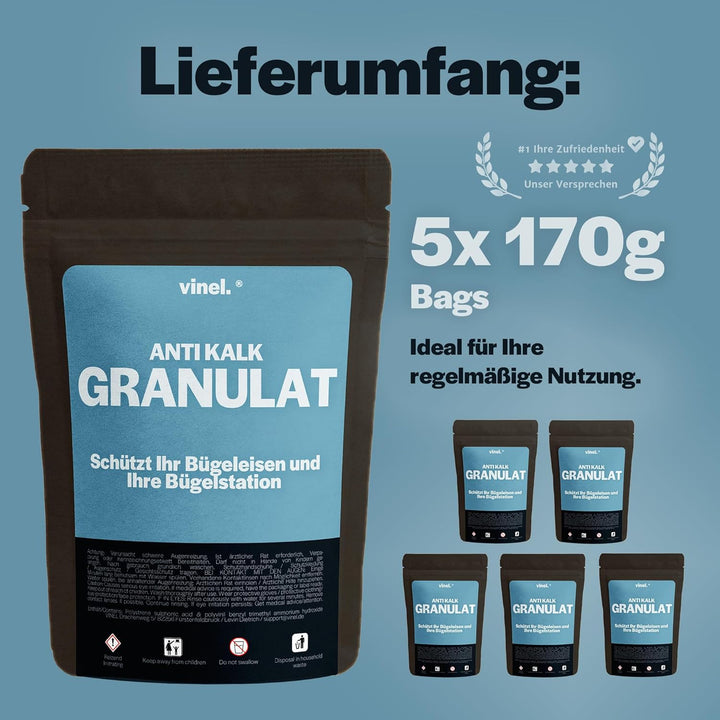 Anti Kalk Granulat/Nachfüllpack/Nr.1 Kalkschutz für Bügelstationen mit Filter/Kalkschutzfilter, Wass
