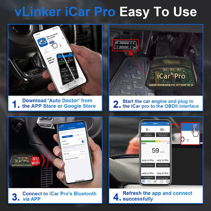 Vgate iCar Pro Mini OBD2 Bluetooth BLE (4.0) Scanner für iOS/Android OBD Adapter Auto Diagnose ELM32