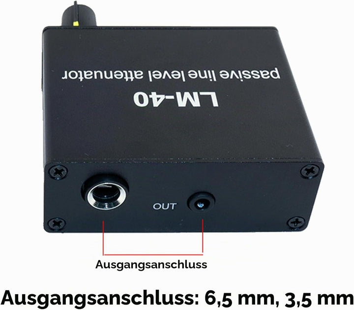 Lautstärkeregler, Passiver Schalldämpfer, Audio-Lautstärkeregler – 40 DB – 15 DB, Einstellbarer Laut