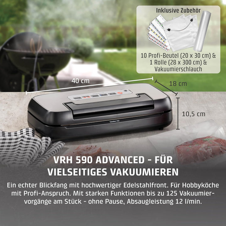 CASO VRH 590 advanced Vakuumierer - bis 125 Vakuumiervorgänge non-stop, 2,5 mm dicke Schweissnaht, i