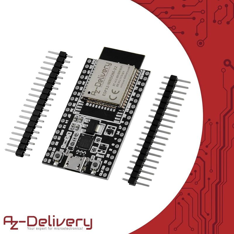 AZDelivery 5er Set ESP32 Dev Kit C V4 NodeMCU WLAN/WiFi Development Board unverlötet kompatibel mit