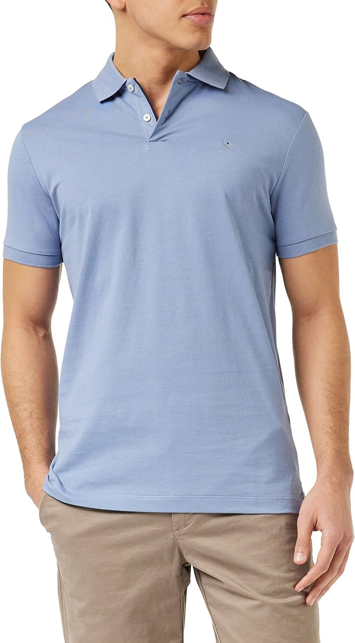 Hackett London Herren Pima Cotton Polo Polohemd XS Chambray, XS Chambray
