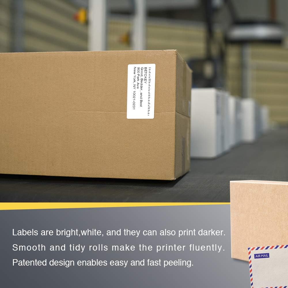 BETCKEY - 76mm x 38mm(3 in x 1,5 in) Perforierte Barcode/Versand/Adresse Thermoetiketten Kompatibel