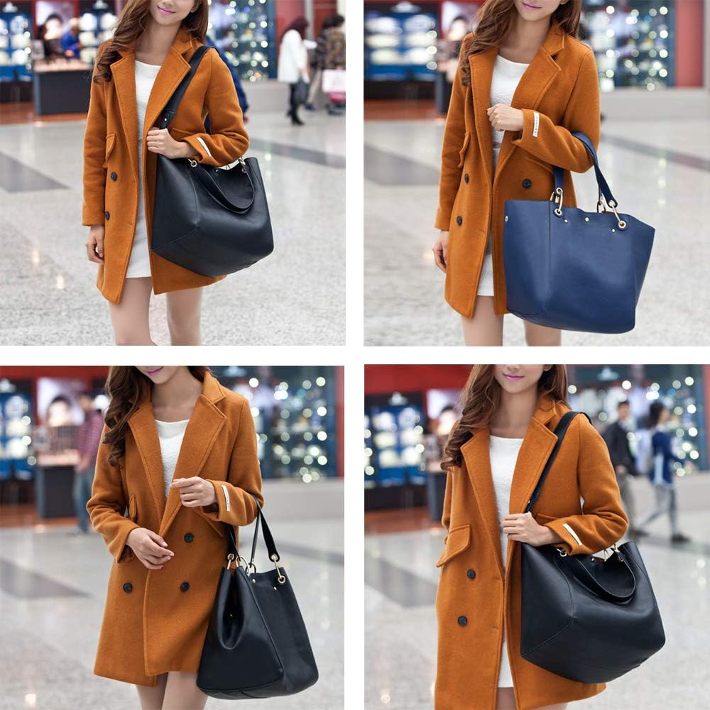 Coolives Damen 2 in 1 Shopper Schultertasche aus PU-Leder Vintage Taschen Hobo Handtasche Elegant He