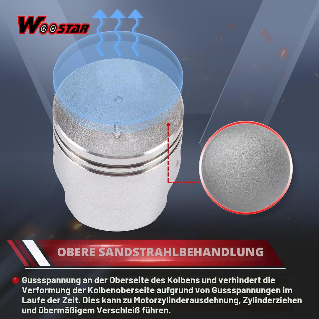 WOOSTAR 40mm Kolbenring Kit Ersatz für 2 Takt 49ccm 50ccm Y-Zinger Jog Moped Roller Dirt Pitbike Go