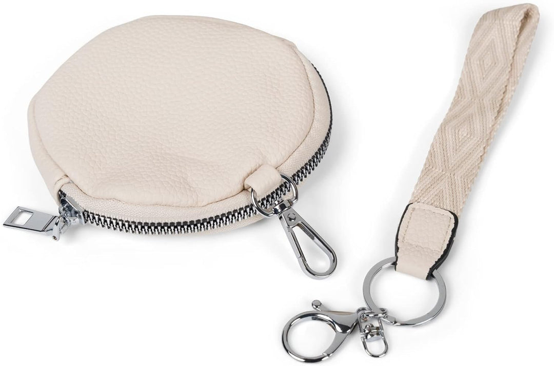styleBREAKER Damen Halbmond Crossbody Schultertaschen Set 3-Teilig, Schultergurt mit Muster, Schlüss