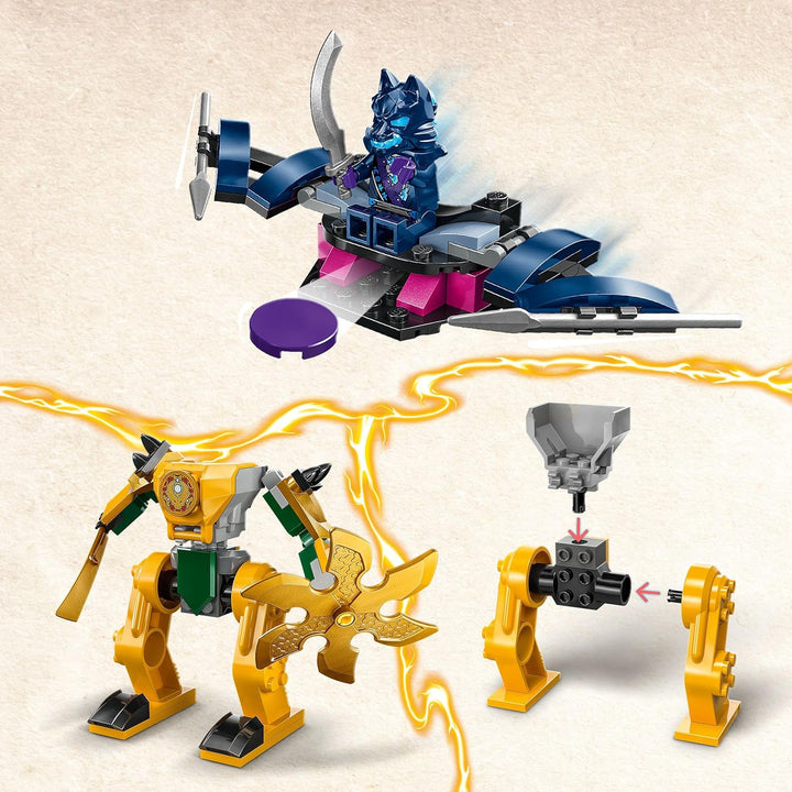 LEGO NINJAGO Arins Battle Mech, Ninja-Spielzeug für Kinder ab 4 Jahre mit Figuren inkl. Arin mit Min