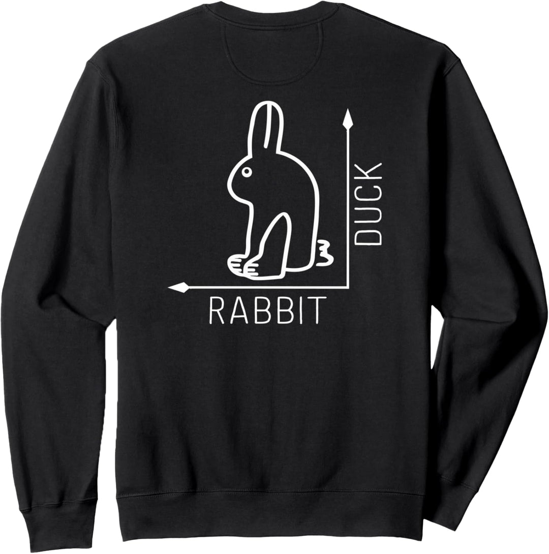 Wittgensteins Hasen-Ente - Illusion Vorder- und Rückprint Sweatshirt
