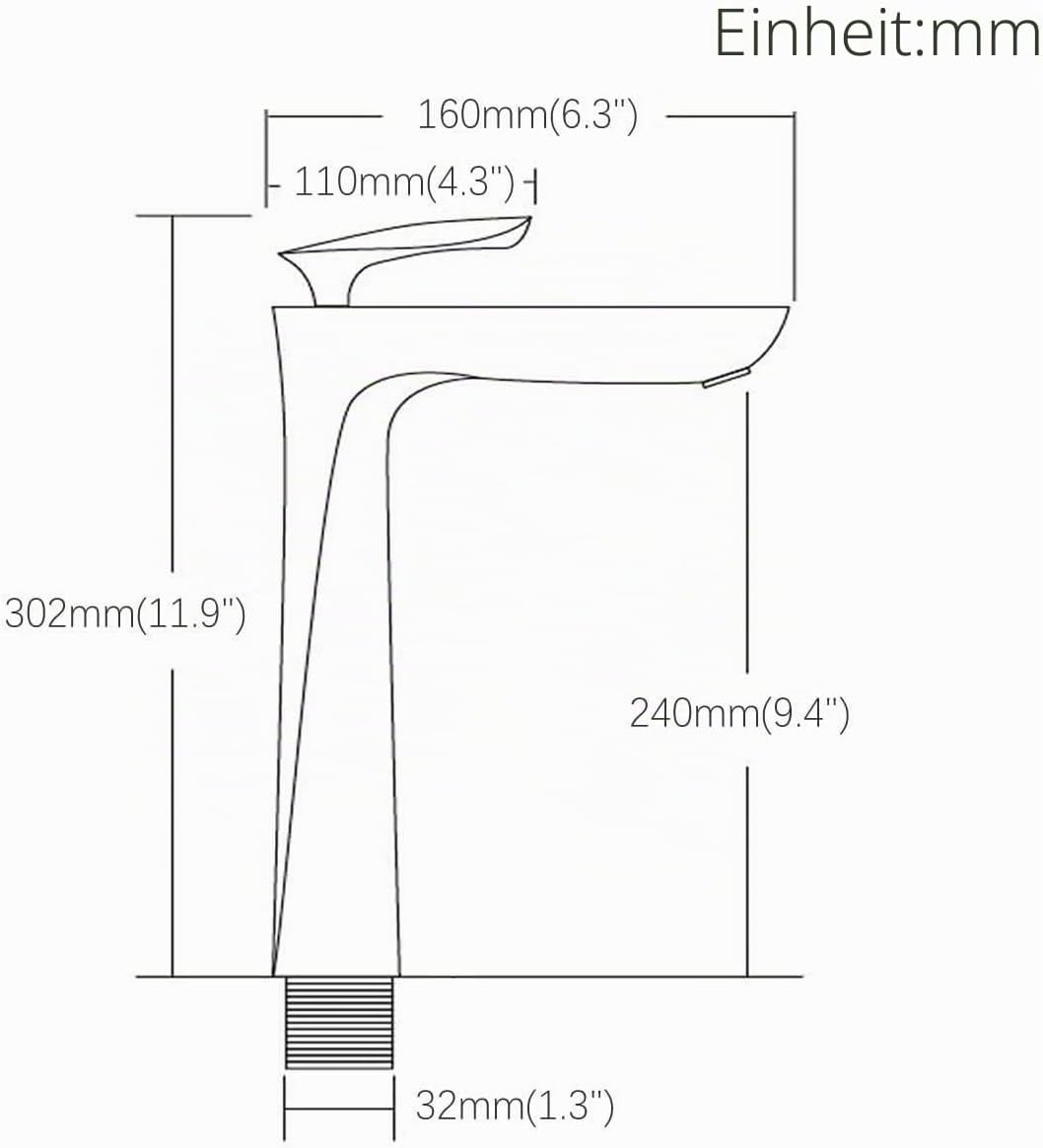 Leekayer Bad Waschbecken Wasserhahn Hoch Körper Einhand Einlochmontage Toilette Gold Chrom Messing,L