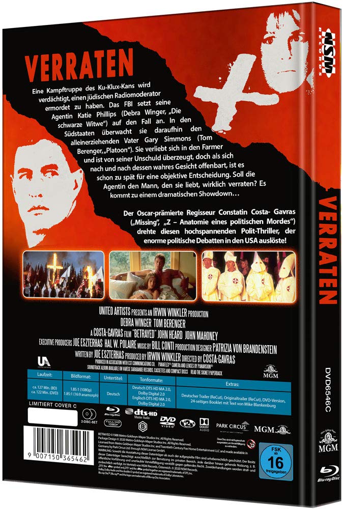Verraten - Betrayed [Blu-Ray+DVD] - uncut - limitiertes Mediabook Cover C, Blu-ray