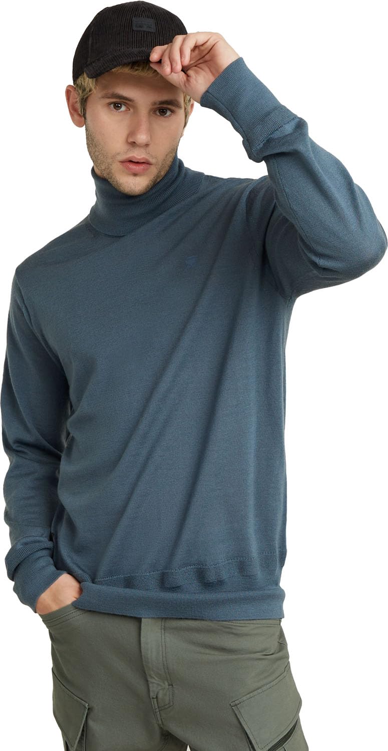 G-STAR Herren Premium Core Turtle Knitted Sweater XS Blau (Avio D25177-d847-1820), XS Blau (Avio D25