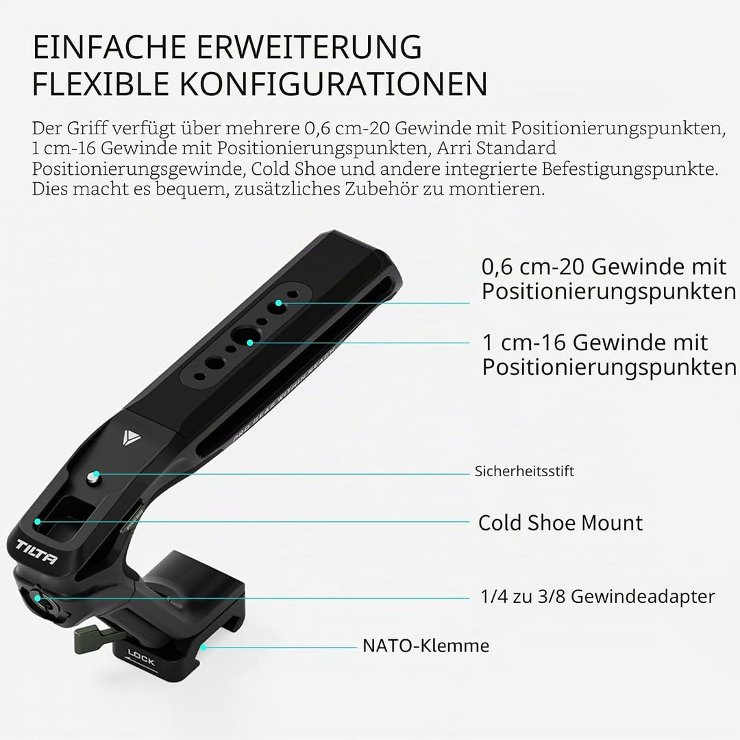 Tilta Xeno Top Griff mit NATO-Halterung - Schwarz TA-XTH3-B NATO - Black, NATO - Black