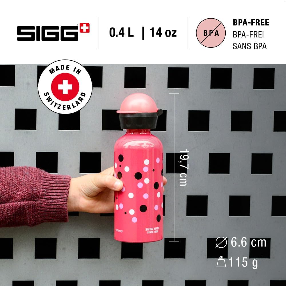 Sigg - Alu Trinkflasche Kinder - KBT - Made in Switzerland - Auslaufsicher & Bruchsicher - Federleic