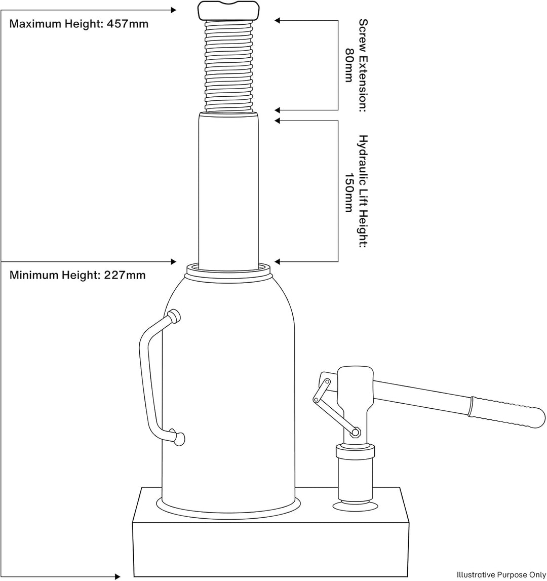 SEALEY Flasche Jack, SJ15 15tonne, 15tonne