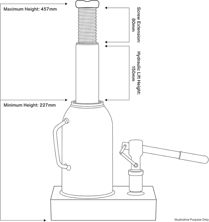 SEALEY Flasche Jack, SJ15 15tonne, 15tonne