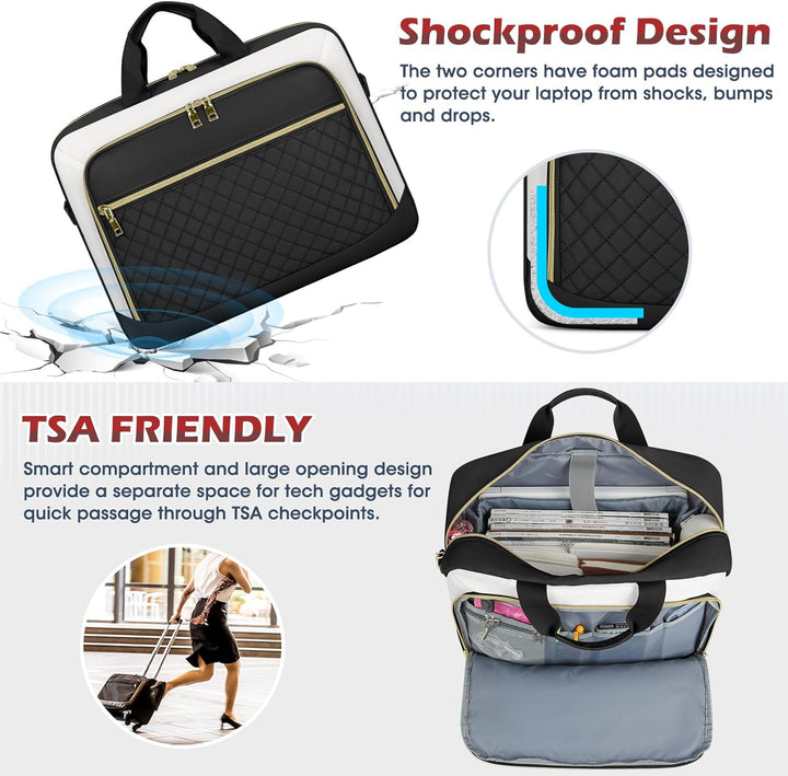 NEWHEY Laptoptasche 17,3 Zoll für Damen Laptop Aktentasche Computertasche Laptop Tasche Business Not