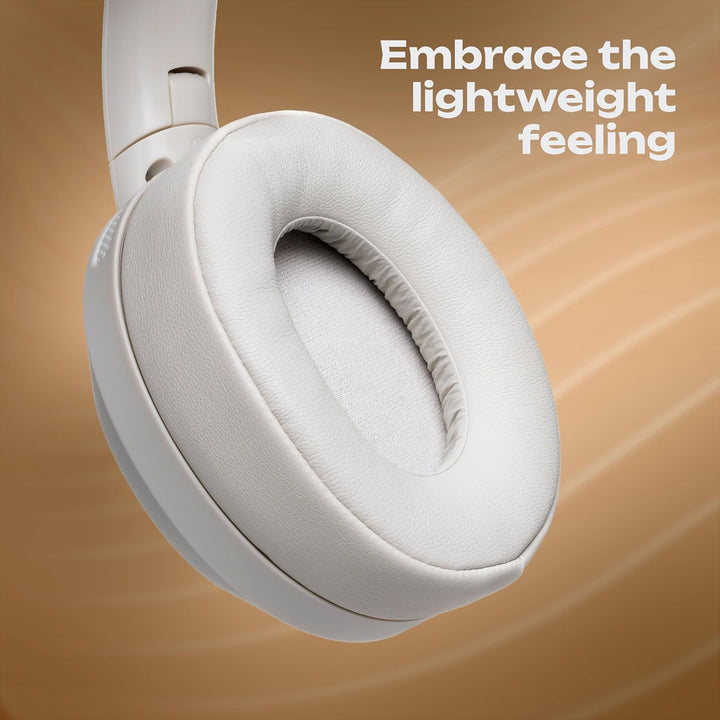 PowerLocus Hybrid Active Noise Cancelling Kopfhörer, 60 Std. Spielzeit Kopfhörer Kabellos, Transpare