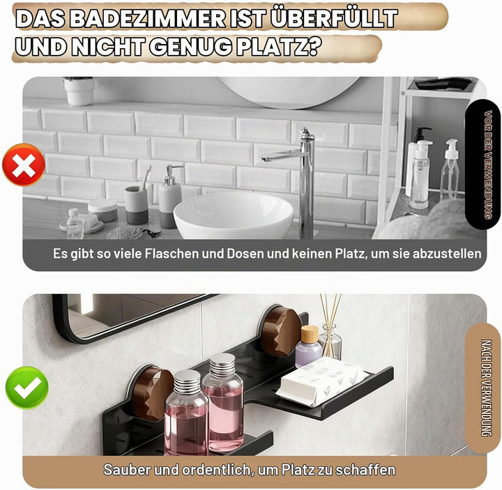 Waschbecken Ablage, Bad Organizer Badezimmer Regal Ohne Bohren Bad Ablage über Waschbecken 40 X 16 X