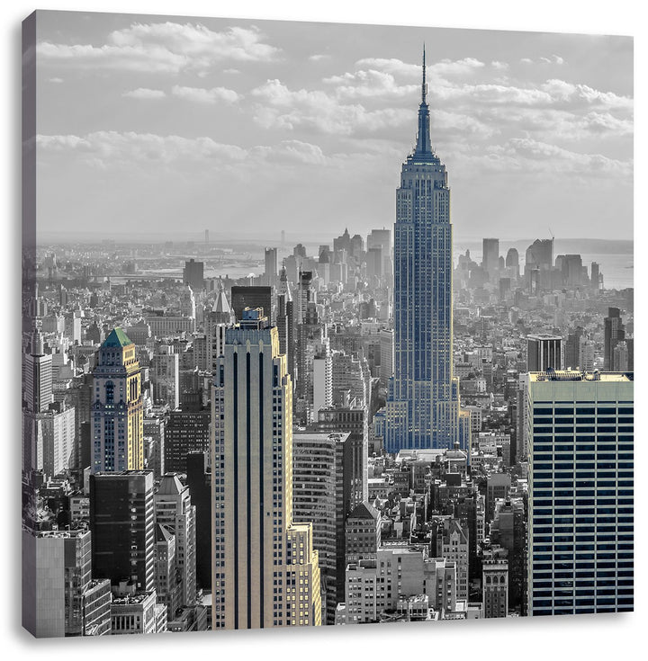 Pixxprint New Yorker Empire State Building als Leinwandbild/Grösse: 70x70 cm/Wandbild/Kunstdruck/fer