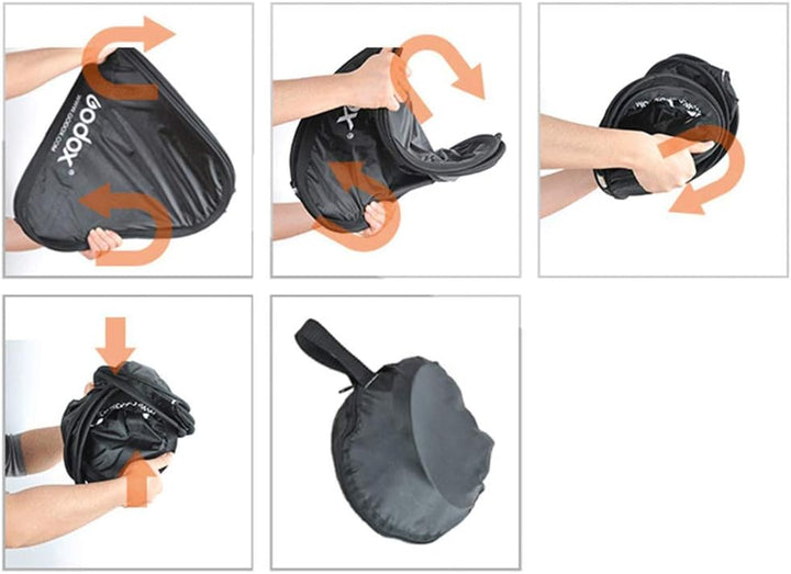 Godox Softbox 60 x 60 cm mit S Typ Speedlite Halterung, Wabengitter, Bowens Halterung und Tragetasch