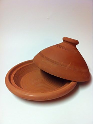 Tajine, original aus Marokko, inklusive Kochbuch Nord Afrikanische Küche, Tontopf zum Kochen, Tuareg