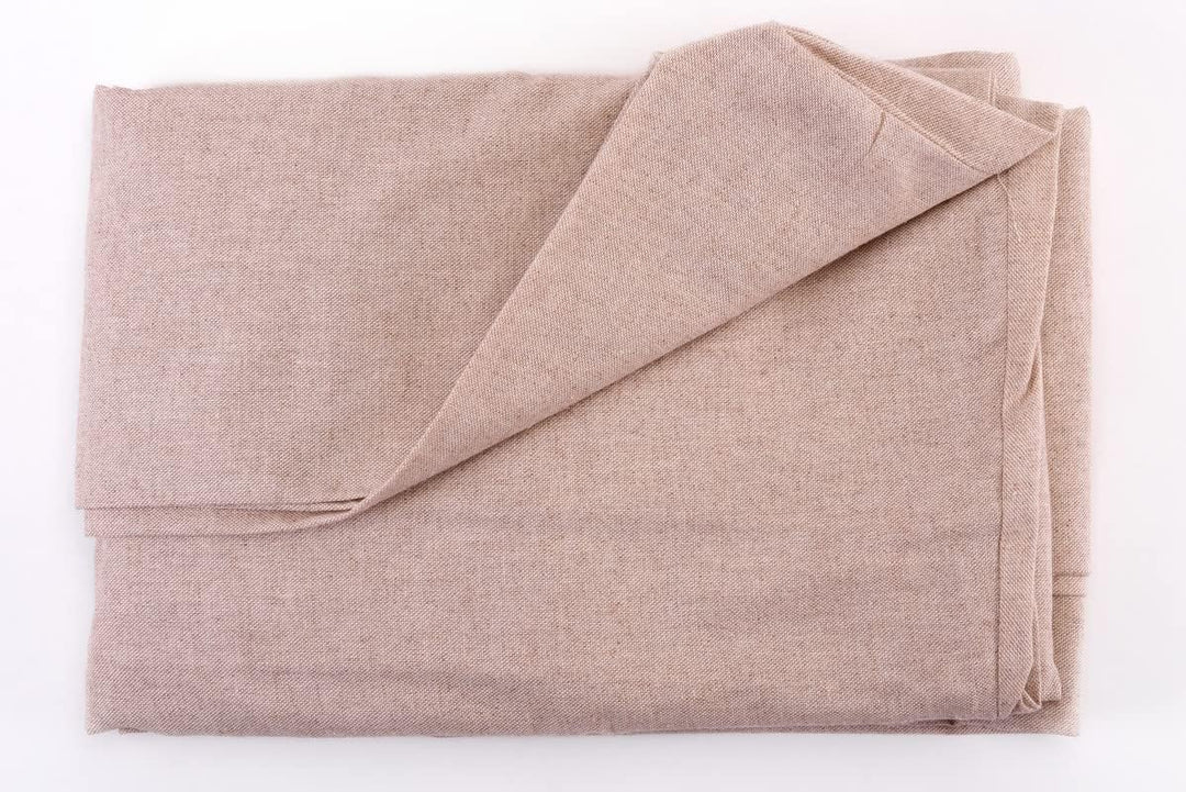 HomeLife Sesselbezug mit Armlehnen aus Baumwolle, für 1-Sitzer, mit Bändern, einfarbig, beige zum Sc