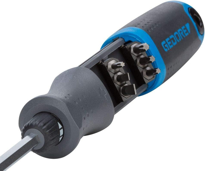 GEDORE Magazin-Schraubendreher 2169-012 SilentGEAR mit geräuschloser Knarrenfunktion Mit Bit-Magazin