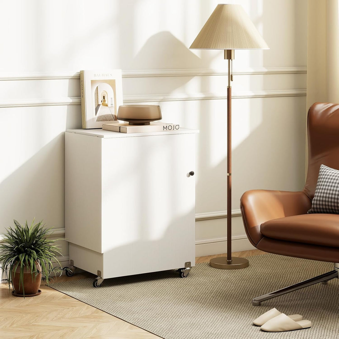 COSTWAY 2 in 1 Nähtisch klappbar mit Ladestation, Nähmaschinenschrank aus Holz mit Regalen, Nähschra