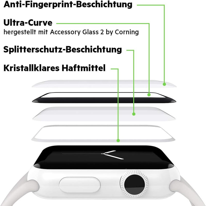 Belkin Screenforce UltraCurve Displayschutz (Apple Watch Series 2 / 3, 42 mm) 42 mm Serie 2 / 3, 42