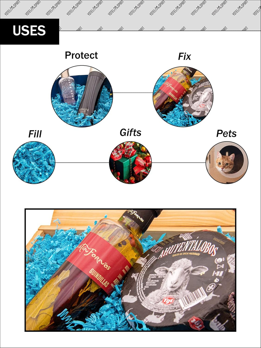 2.5kg Geschreddertes Türkis Papier für Geschenkbox – Füllmaterial für Pakete, Körbe, Boxen und Verpa