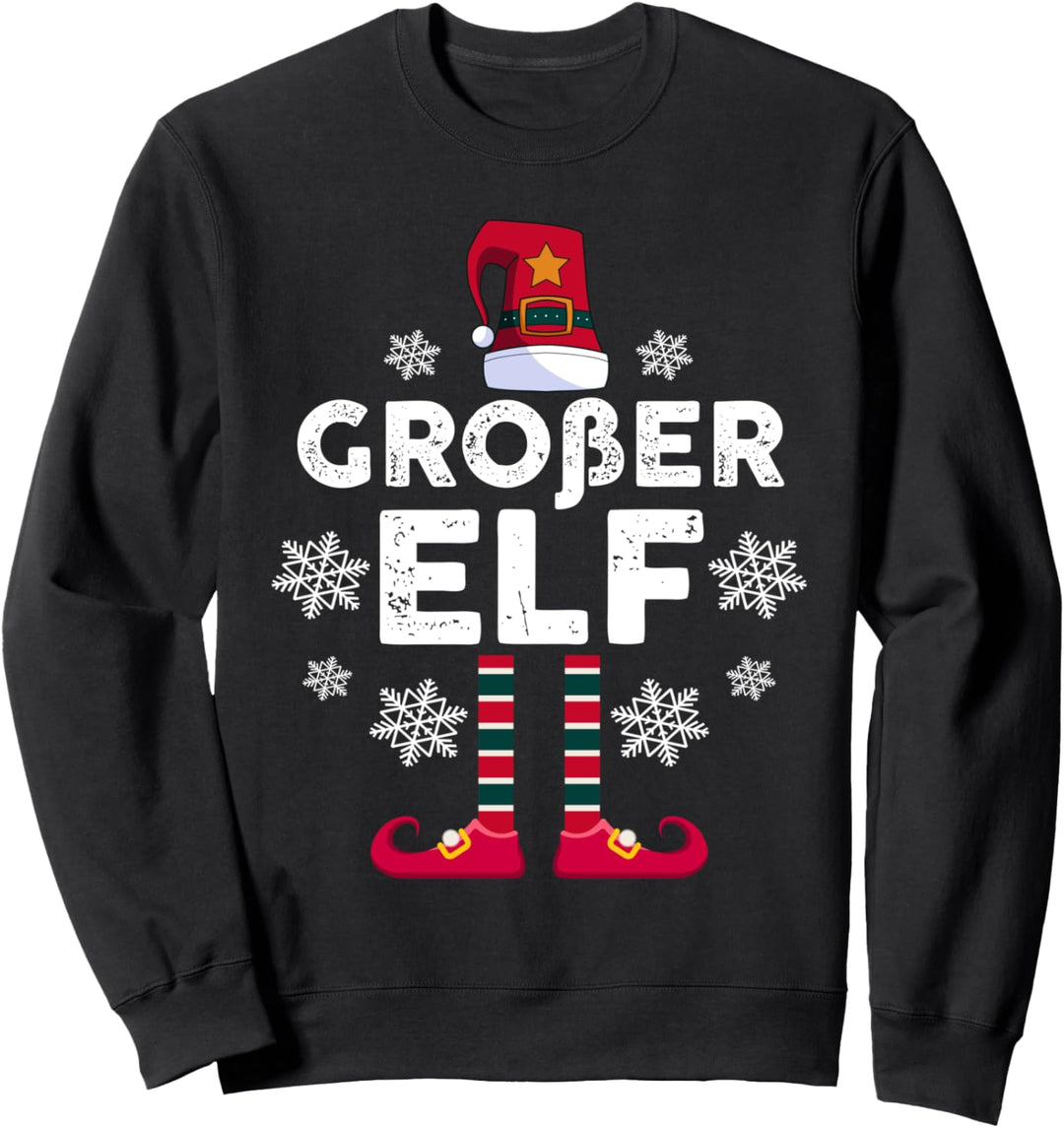 Grosser Elf Elfen Familien Weihnachts Outfit Weihnachtself Sweatshirt