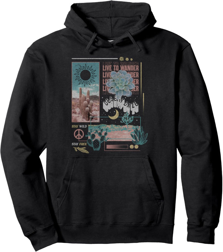 Trendy Desert Collage Pullover Hoodie