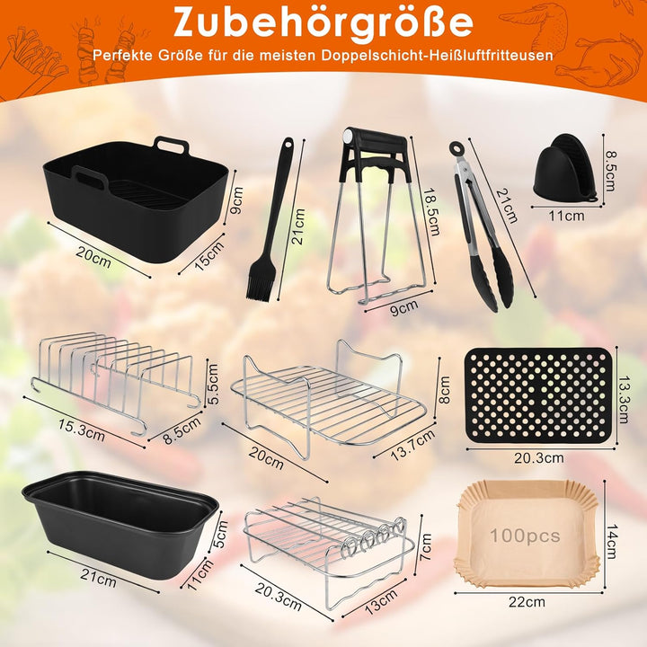 Ninja Airfryer Zubehör Ninja Heissluftfritteuse Zubehör 13 Stück Airfryer Silikonform,Airfryer Zubeh