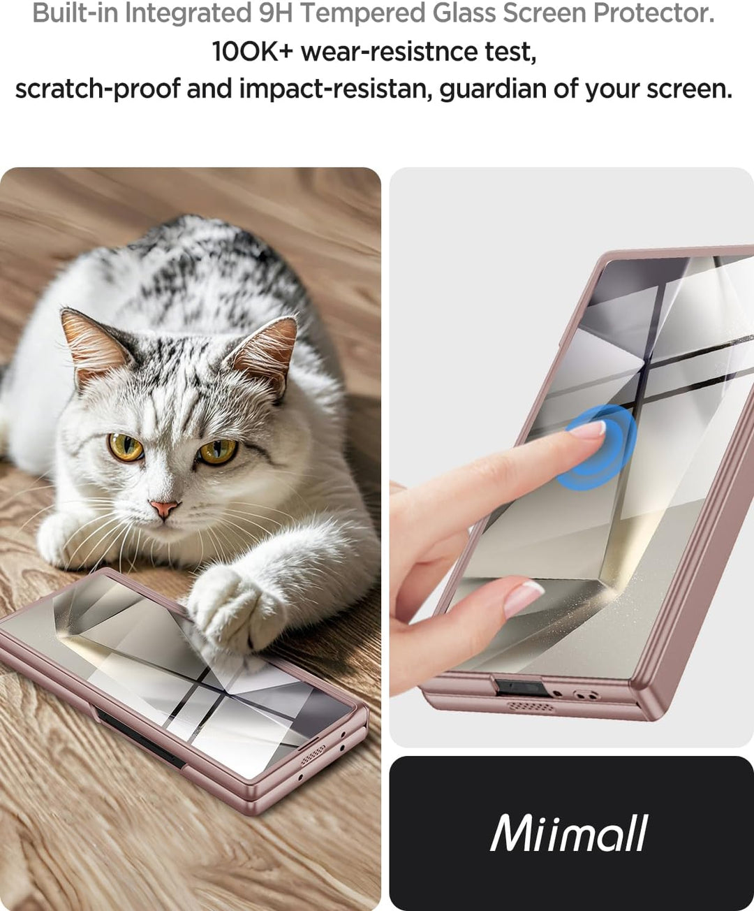Miimall Kompatibel mit Samsung Galaxy Z Fold 6 Hülle mit Displayschutz+Magnetischer Scharnierschutz,