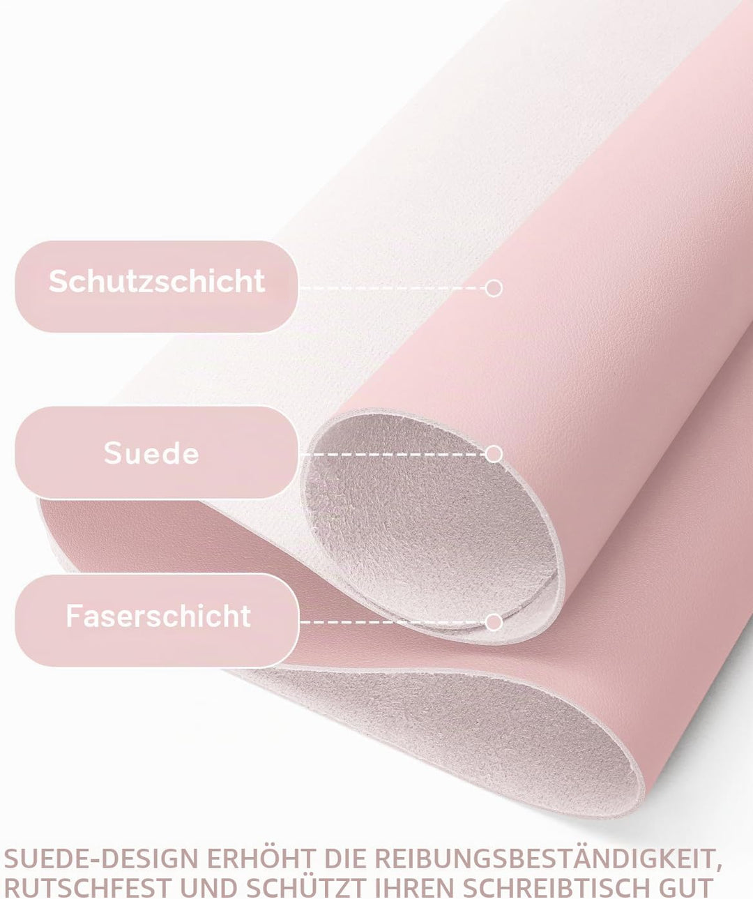 YSAGi Schreibtischunterlage, Mauspad mit Leder und Rutchfeste Wildleder, Multifunktionales Office Mo