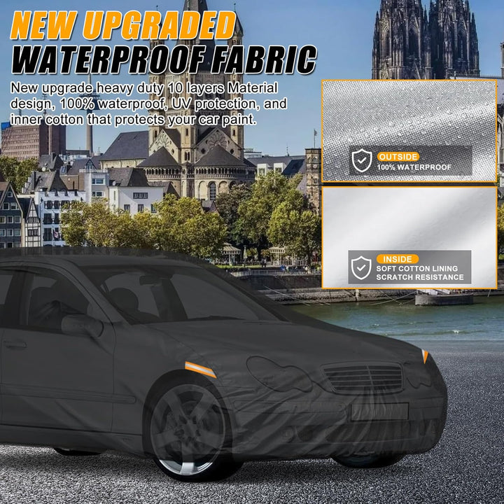 Autoabdeckung Wasserdicht für 1993-2006 Mercedes-Benz C-Class W202/W203, Vollgarage Autoplane Auto A