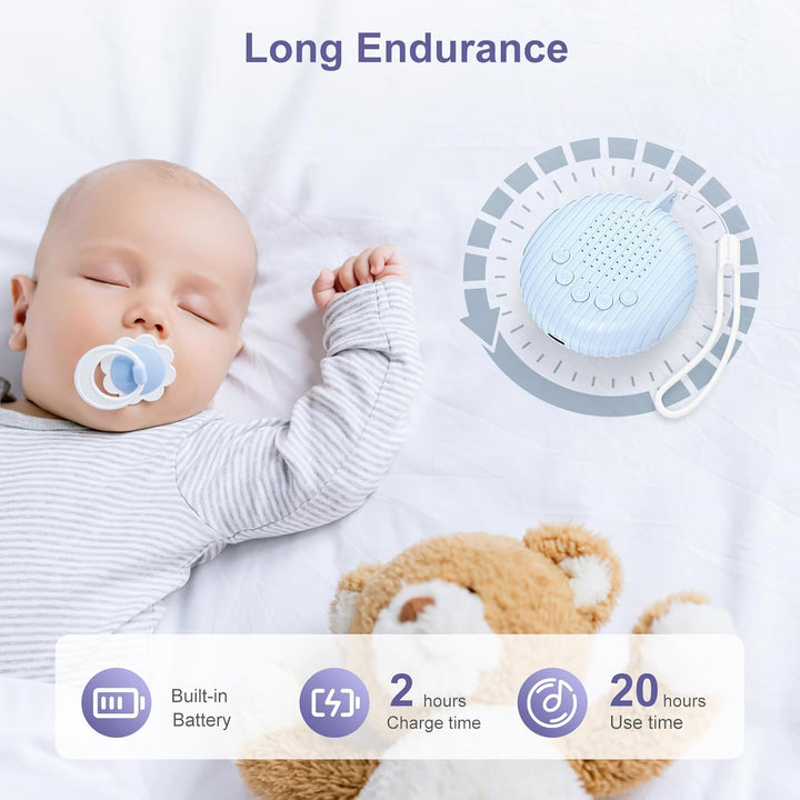 Tragbare White Noise Machine, Einschlafhilfe Babys Erwachsene, USB Sound Machine Baby mit 10 Beruhig