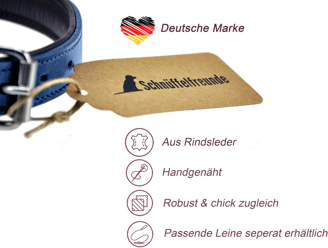 Schnüffelfreunde Halsband für Hunde aus Leder, Hundehalsband für den grossen, mittleren und kleinen