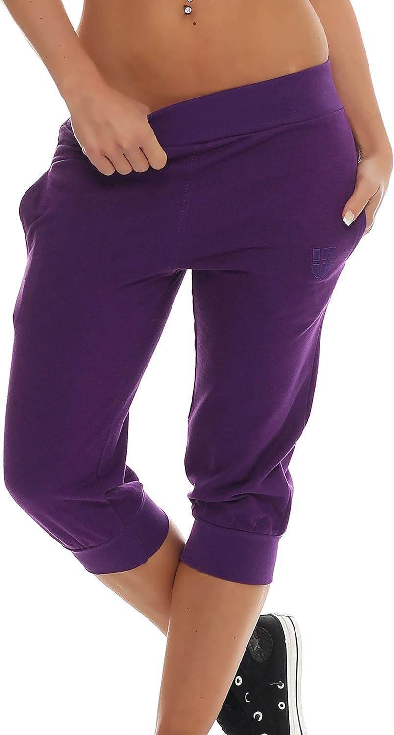Gennadi Hoppe Damen 3/4 Trainingshose Sporthose Kurze Hose Sport Fitness Jogginghose Shorts Barmuda