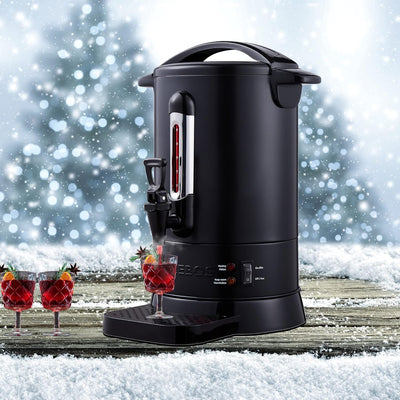 Arebos Glühweinkocher 950 W | Heissgetränkespender | 6,8 L | mit Auffangschale, Auslasshahn, Thermos